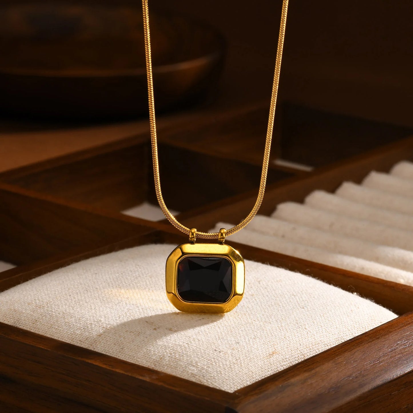 Dainty Geometric Cubic Zirconia Necklace – Square Slide Pendant | Chic Minimalist Stackable Jewelry
