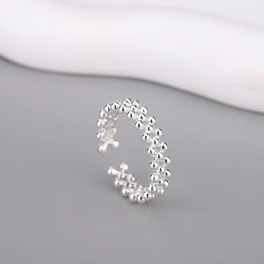 18K Gold Plated | Modern Minimalist Stackable Design - 925 Sterling Silver Bilayer Ball Ring