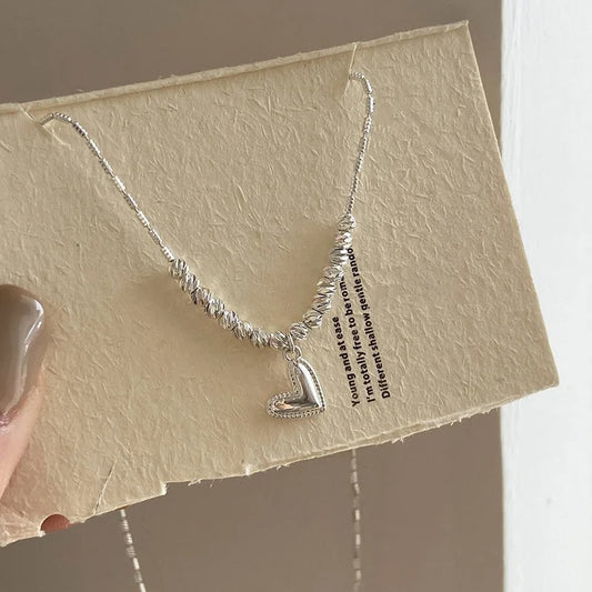 Elegant 925 Sterling Silver Heart Necklace – 18K Gold Plated | Timeless Love Pendant